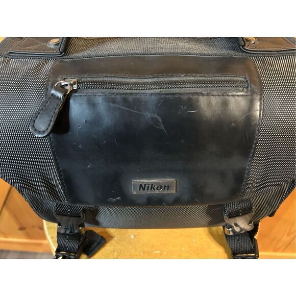 Nikon Camera Bag DSLR Shoulder Hand Bag Soft Shell Canvas Case Black Pockets - Picture 7 of 10